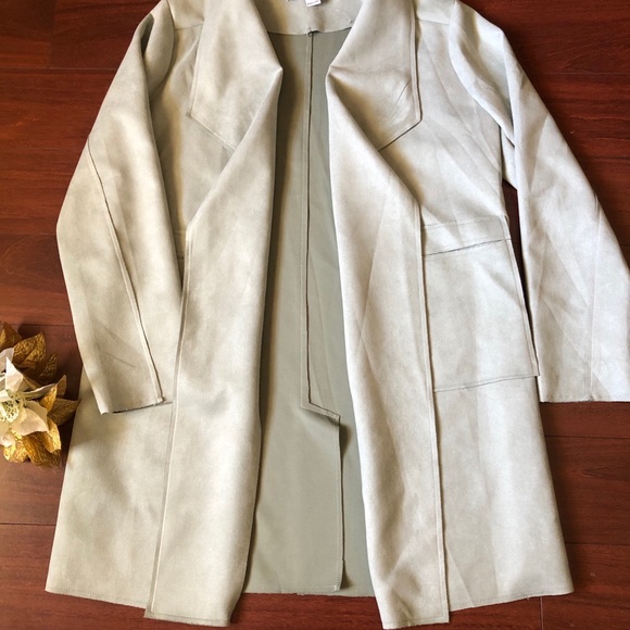 HYFVE Faux Suede Coat, Front Pockets, Oversized, Open Front, Sz. M/NWOT - Picture 4 of 16